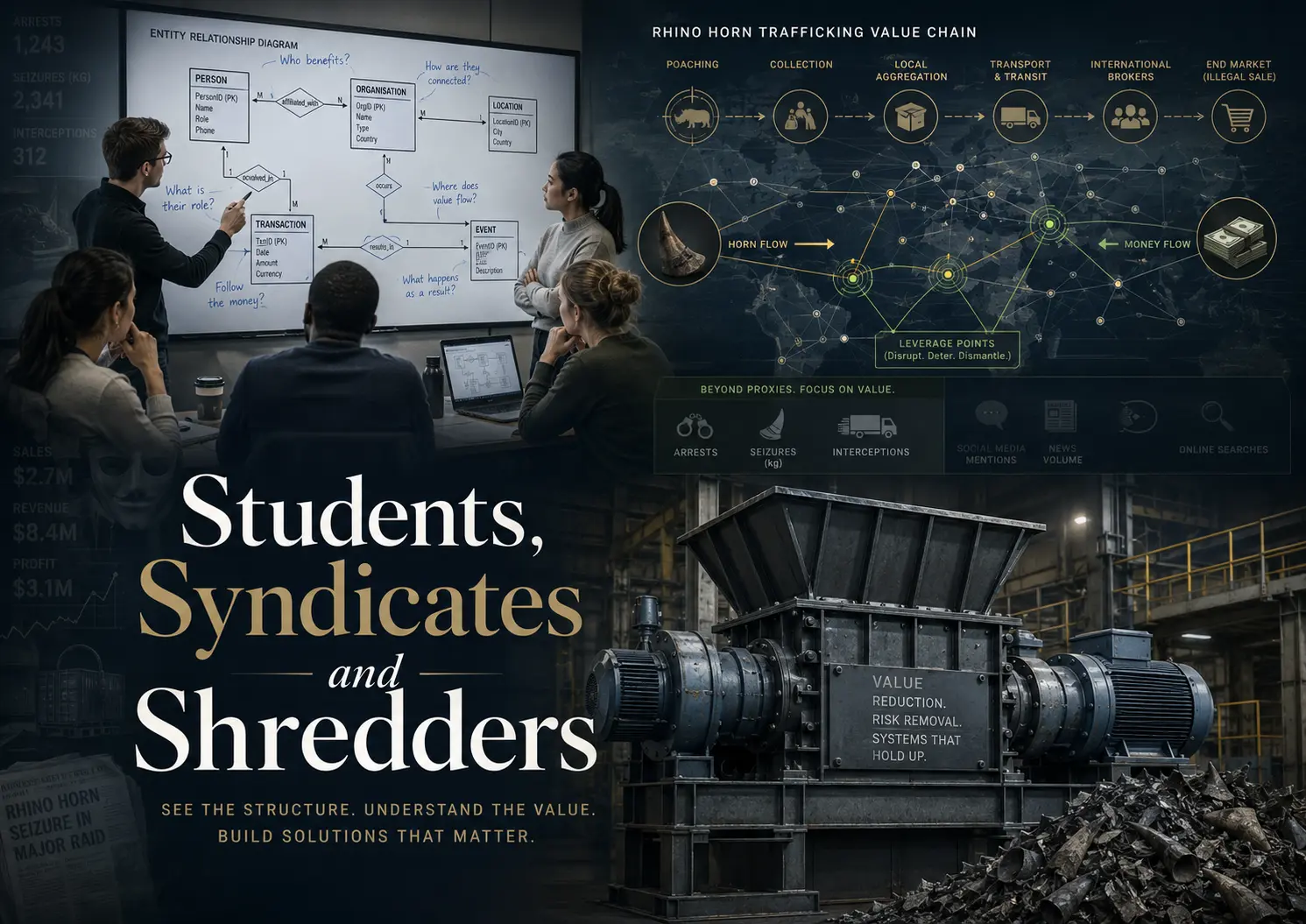 Students, Syndicates and Shredders conceptual cover artwork